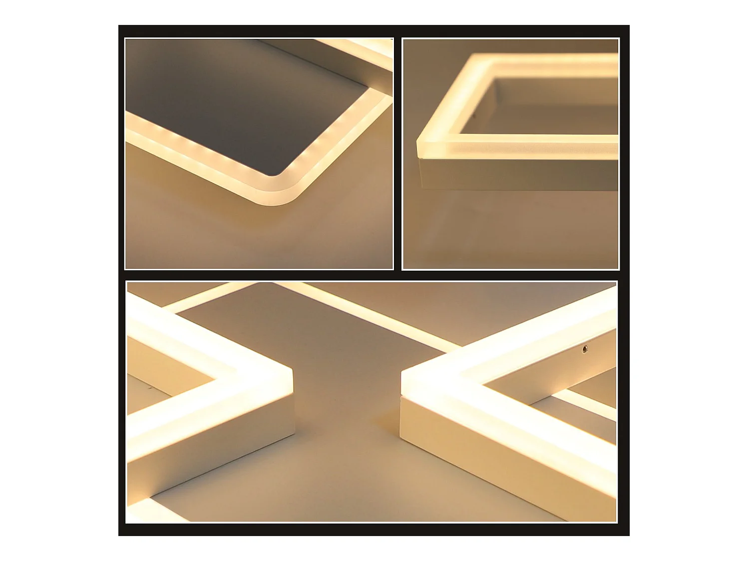 NETTLIFE Plafondlamp LED – Wit – vierkant - 3-Lichts - 3000K Warm wit Licht - Moderne Plafondverlichting – Metaal - voor Woonkamer | Slaapkamer | Gang - 48W