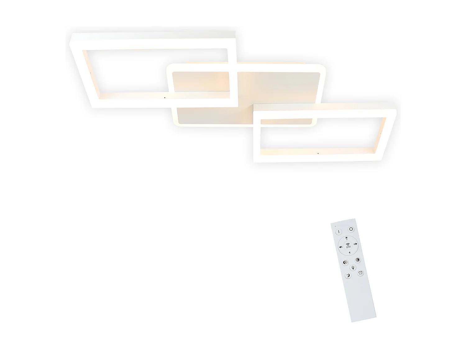 NETTLIFE Plafondlamp LED – Wit – vierkant - 3-Lichts - 3000K Warm wit Licht - Moderne Plafondverlichting – Metaal - voor Woonkamer | Slaapkamer | Gang - 48W