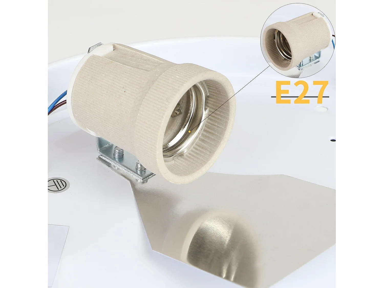 NETTLIFE Plafonnier E27 Rond 30CM Tissu Noir Moderne 1 Ampoule avec Abat-Jour en Tissu pour Salon Cuisine Couloir