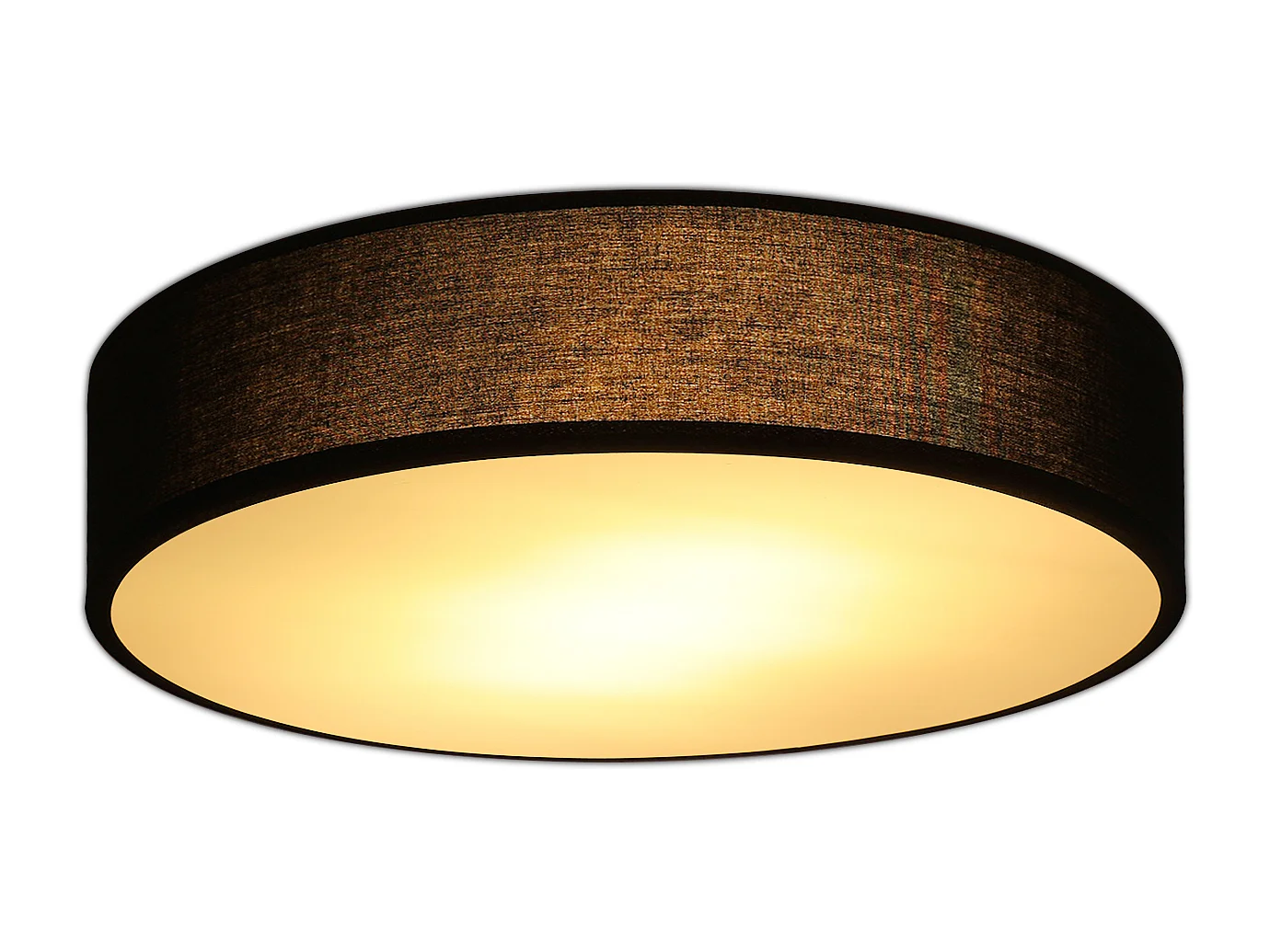 NETTLIFE Plafonnier E27 Rond 30CM Tissu Noir Moderne 1 Ampoule avec Abat-Jour en Tissu pour Salon Cuisine Couloir