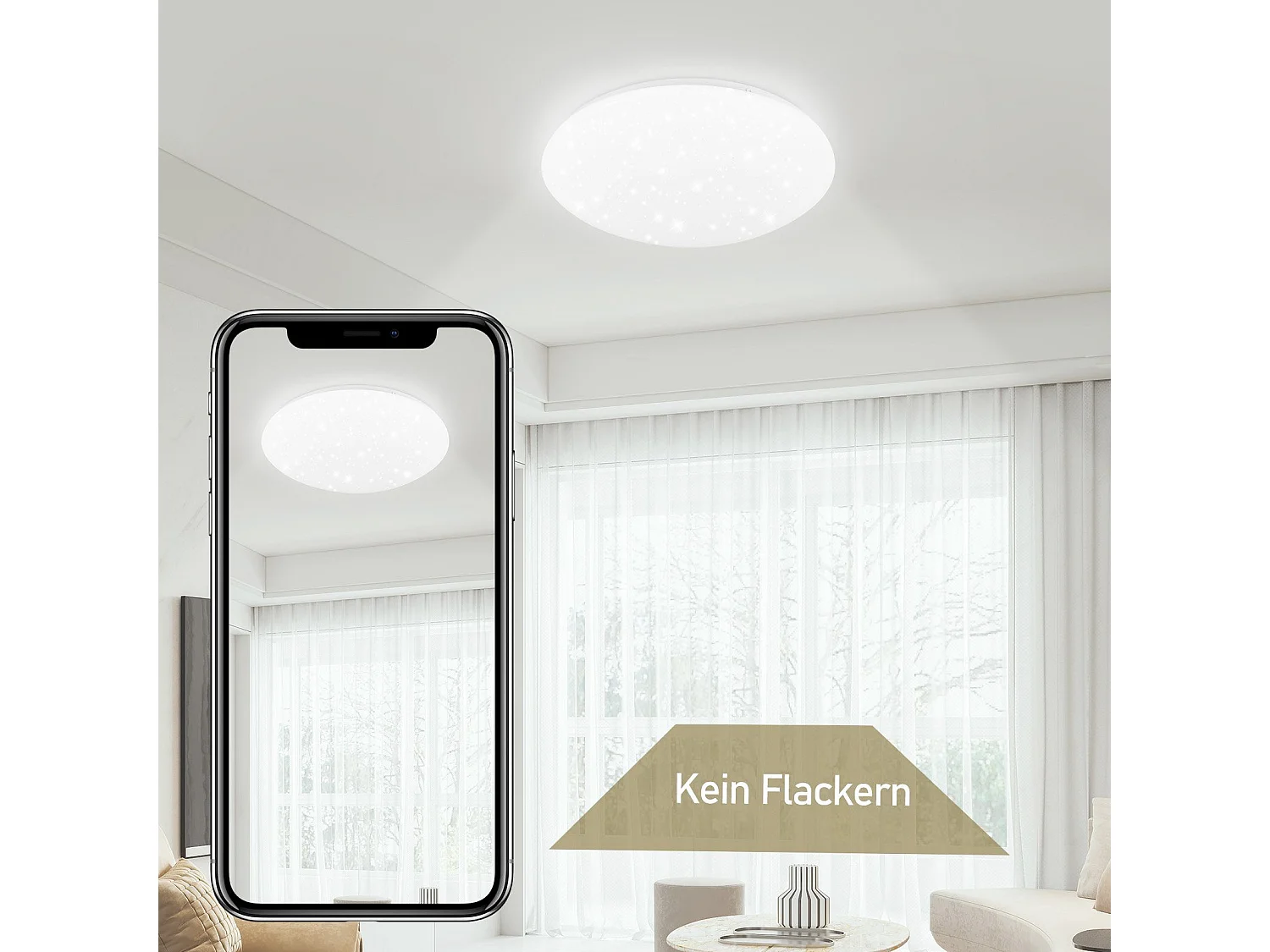 NETTLIFE LED Plafondlamp rond wit 6000K Koel wit licht 30cm sterrenhemel keukenlamp 18W badkamerlamp IP44 slaapkamerlamp voor woonkamer | kinderkamer | keuken
