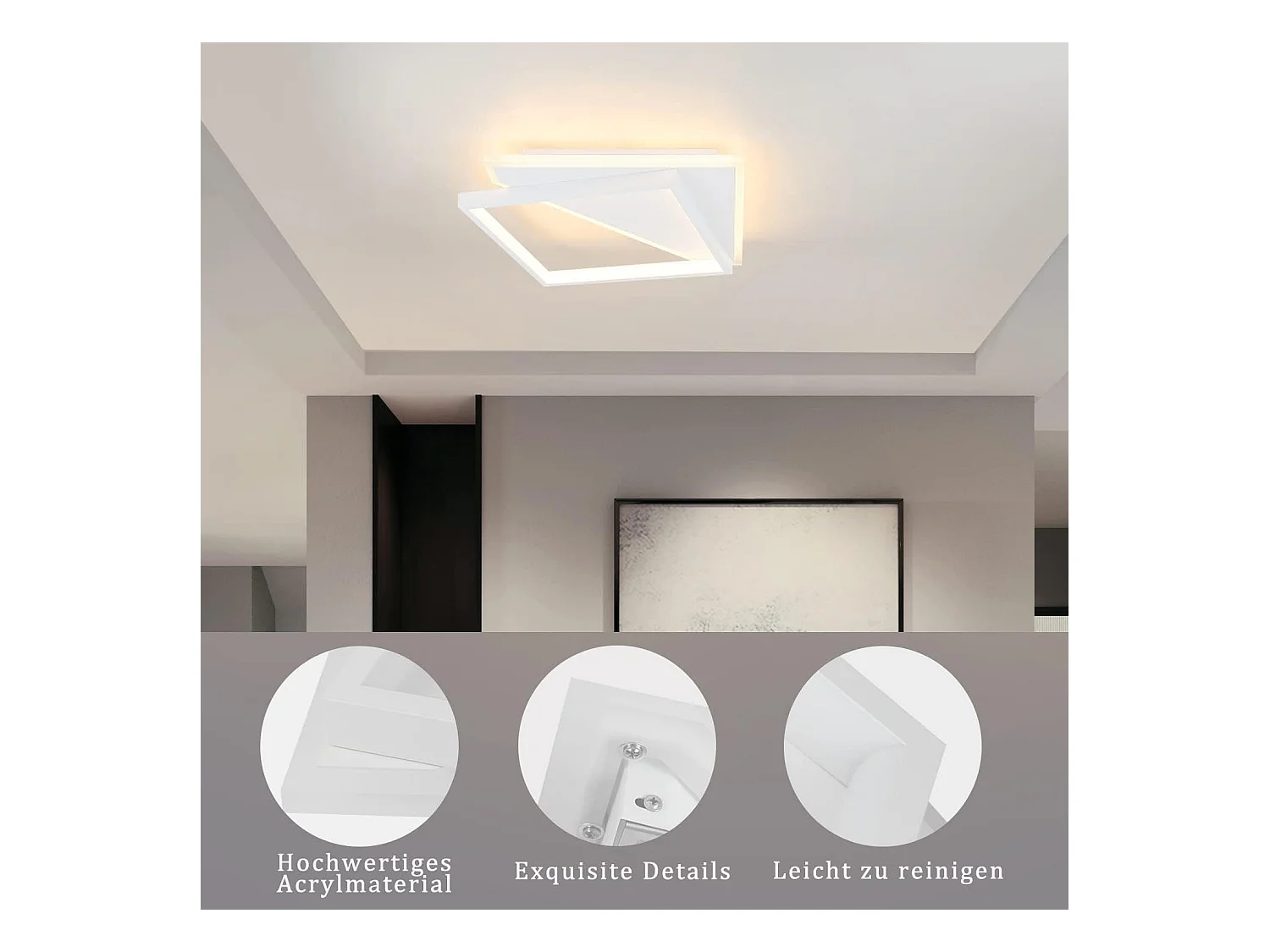 NETTLIFE LED Plafondlamp - wit - moderne - 40W slaapkamer lamp - dimbaar met afstandsbediening - vierkant woonkamer 30cm - voor keuken | hal