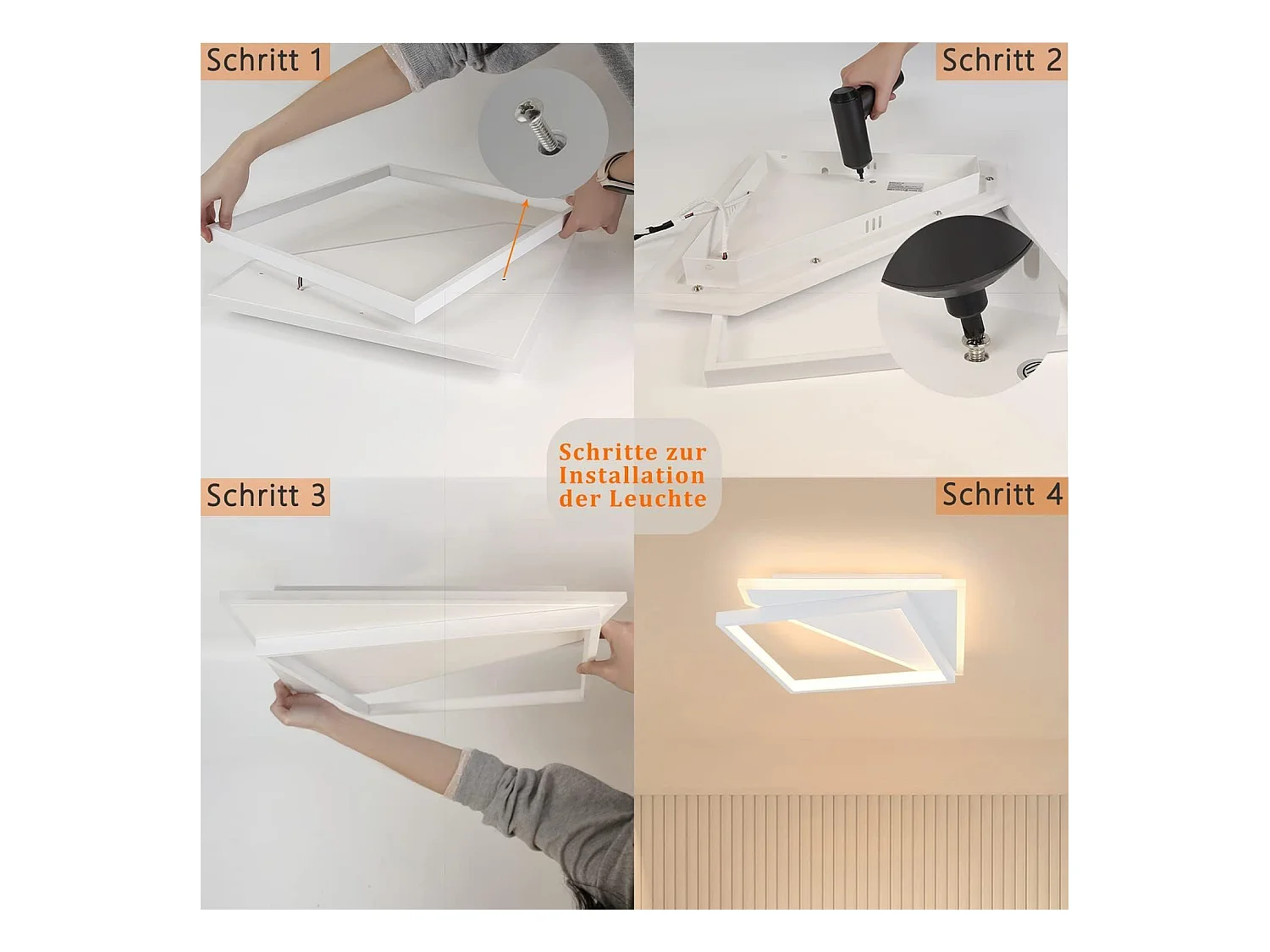 NETTLIFE LED Plafondlamp - wit - moderne - 40W slaapkamer lamp - dimbaar met afstandsbediening - vierkant woonkamer 30cm - voor keuken | hal