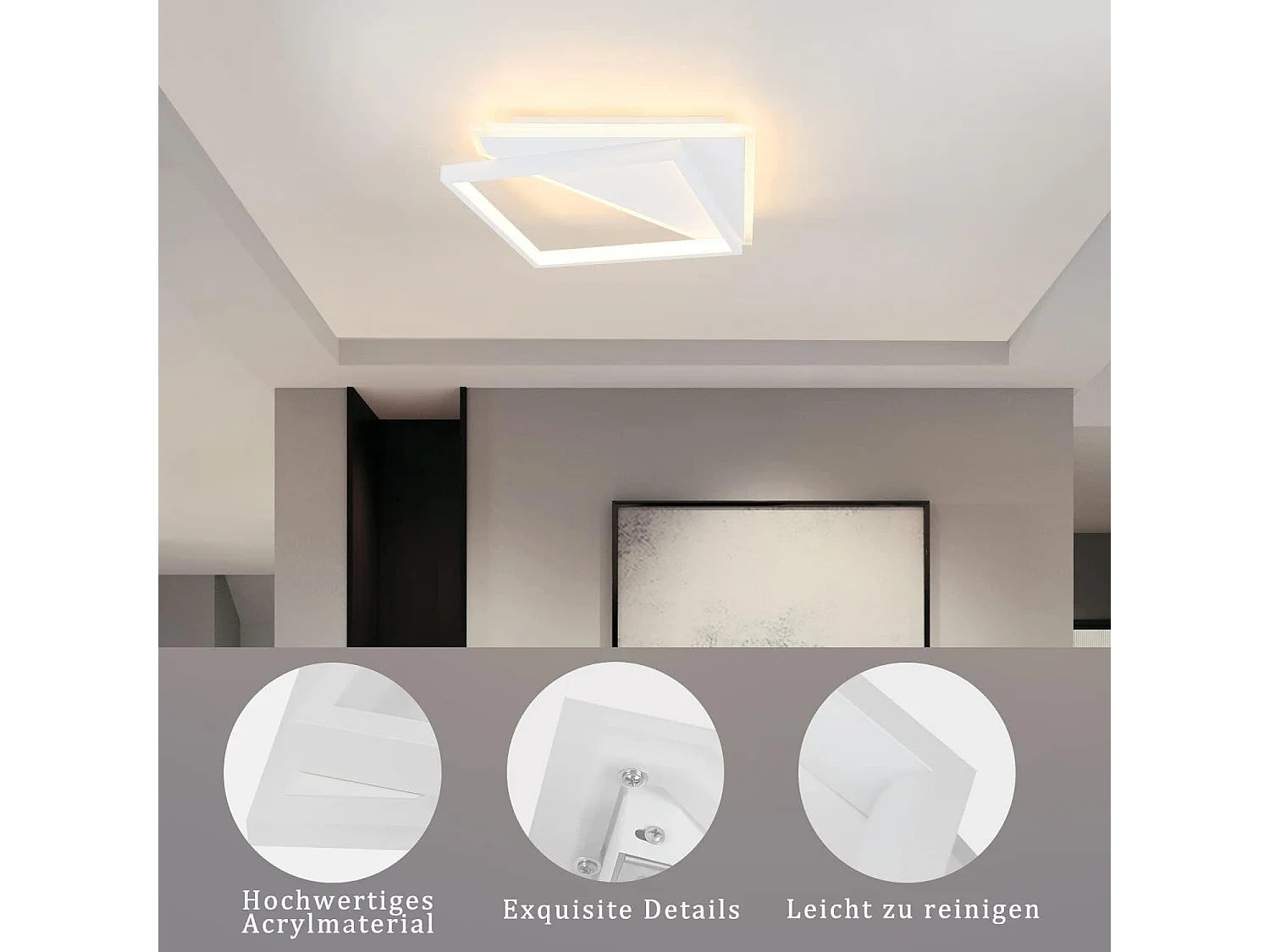 NETTLIFE LED Plafondlamp - wit - moderne - 40W slaapkamer lamp - dimbaar met afstandsbediening - vierkant woonkamer 30cm - voor keuken | hal