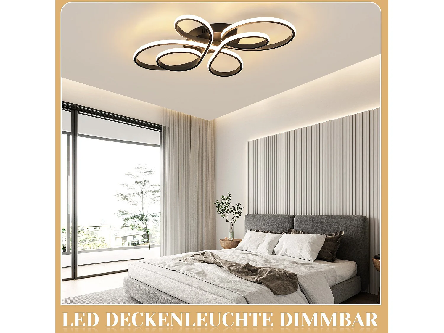 NETTLIFE Plafonnier LED Noir Intensité Variable 80 cm Salon 78W Chambre Moderne avec Télécommande Design Idéal pour Salle à Manger Bureau Cuisine