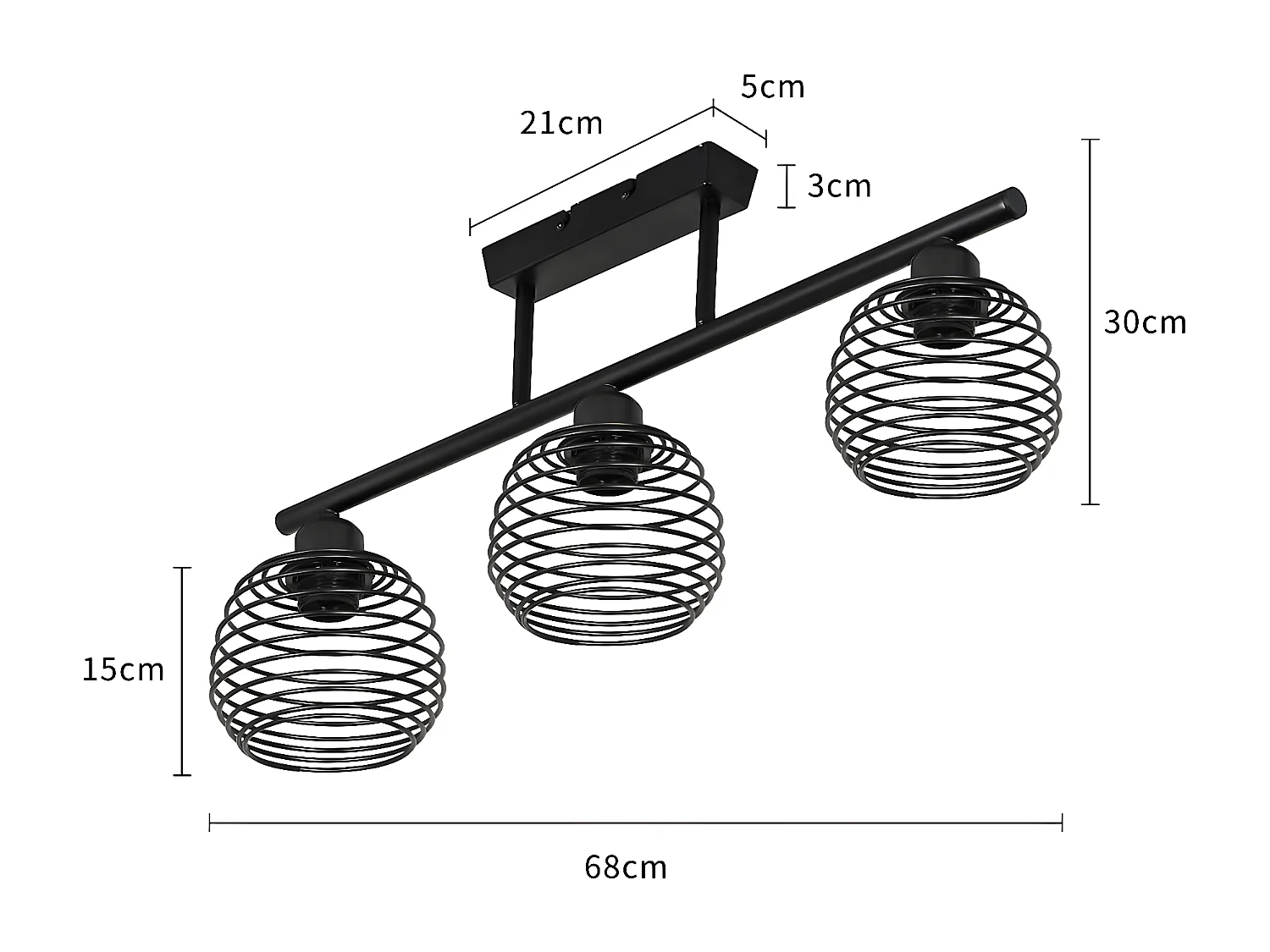 NETTLIFE Plafonnier Vintage Rétro 25W E27 Lampe Industrielle Lampe Design Noire pour Salon Chambre Cuisine Salle à Manger Salle d'étude Table à Manger