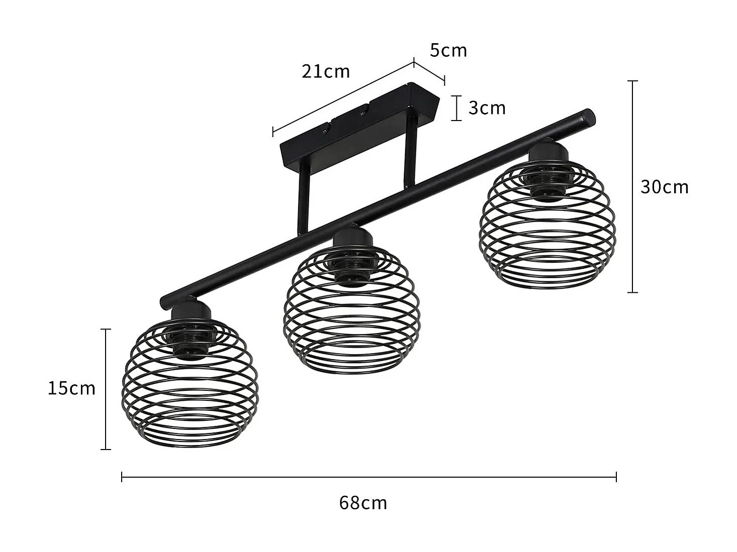 NETTLIFE Plafonnier Vintage Rétro 25W E27 Lampe Industrielle Lampe Design Noire pour Salon Chambre Cuisine Salle à Manger Salle d'étude Table à Manger