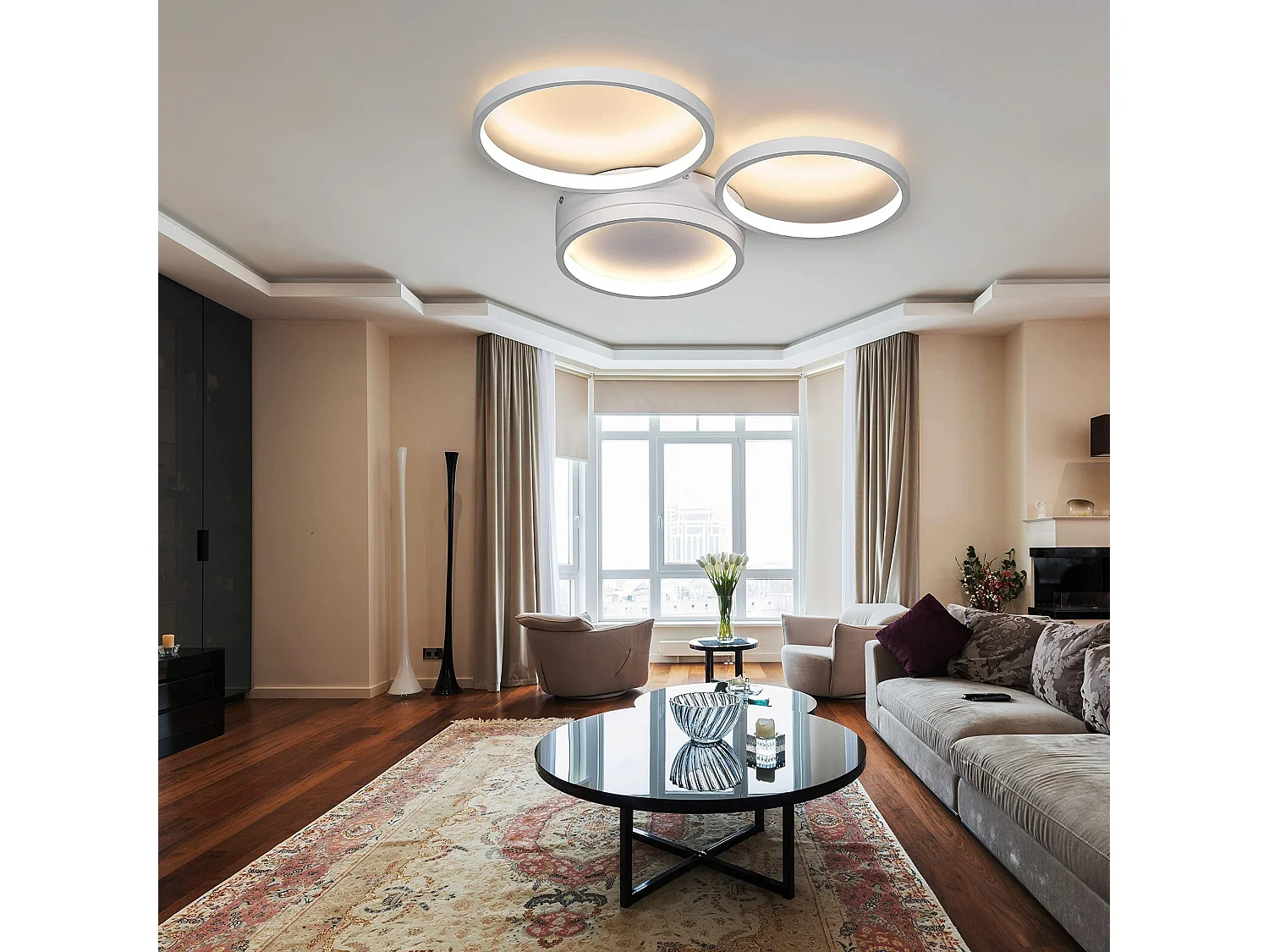 NETTLIFE Plafonnier LED Blanc Chaud Chambre 22 W Lampe Moderne Décoration pour Salon Chambre d'enfant Couloir Salle à Manger Cuisine