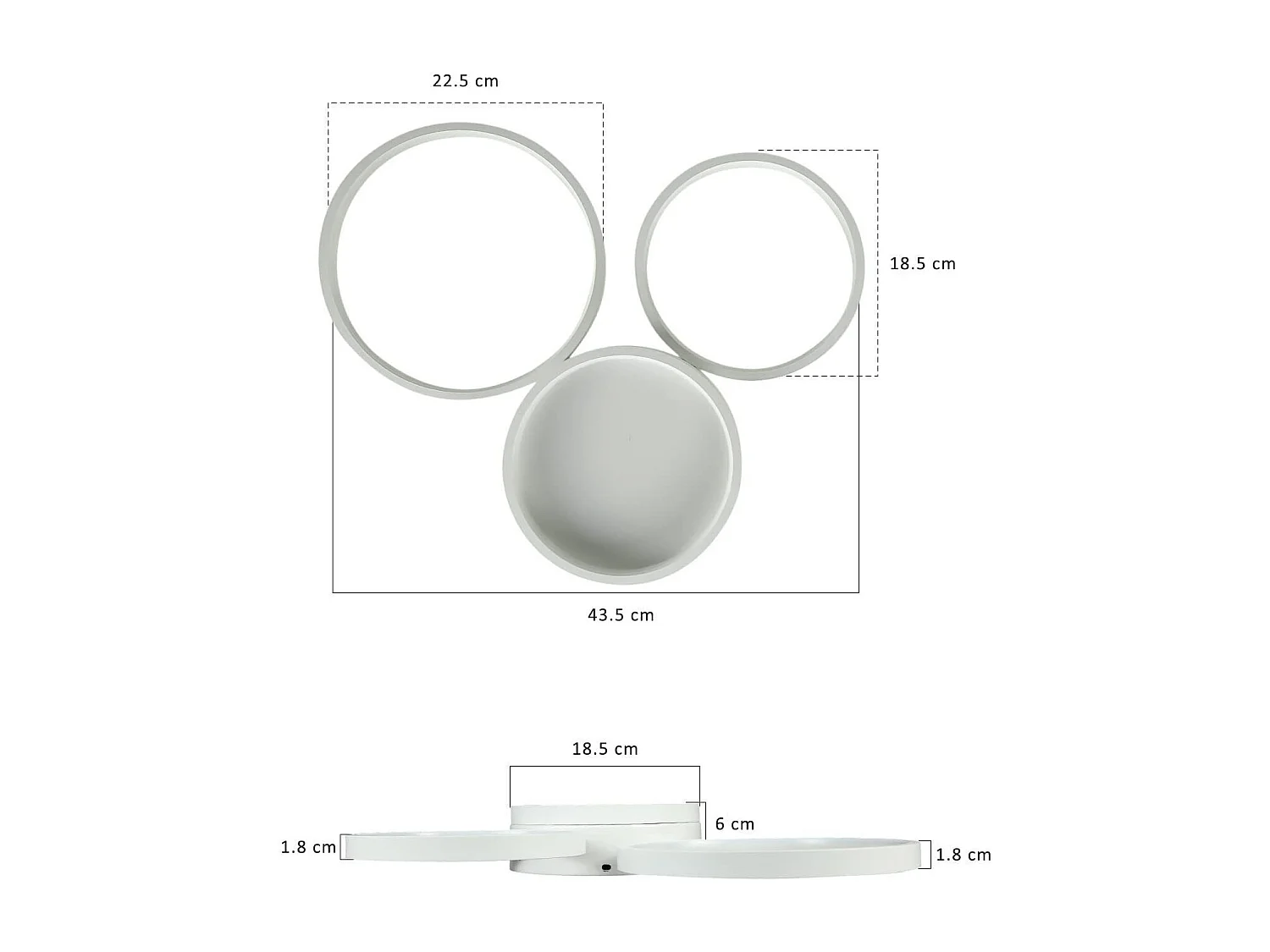 NETTLIFE Plafonnier LED Blanc Chaud Chambre 22 W Lampe Moderne Décoration pour Salon Chambre d'enfant Couloir Salle à Manger Cuisine