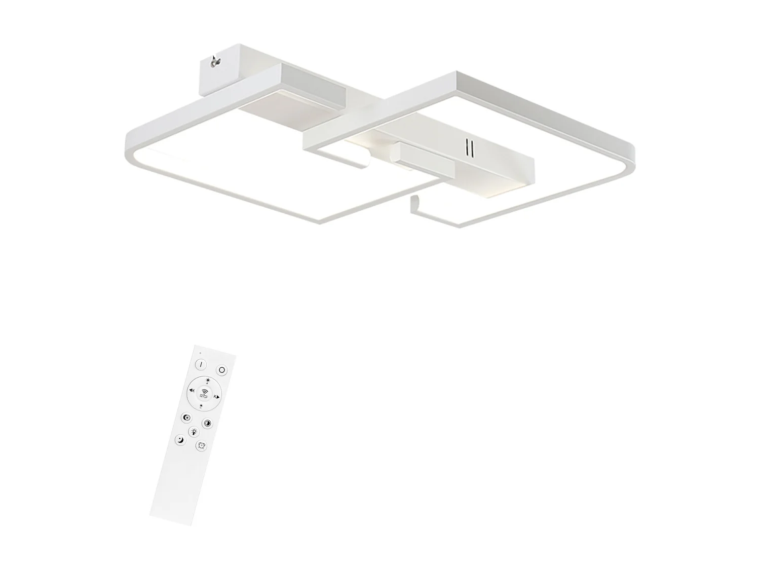 NETTLIFE Plafonnier LED Salon Dimmable avec Télécommande 45 W 60 cm Lampe en Métal Lampe Design Moderne pour Chambre Salle à Manger Cuisine Bureau