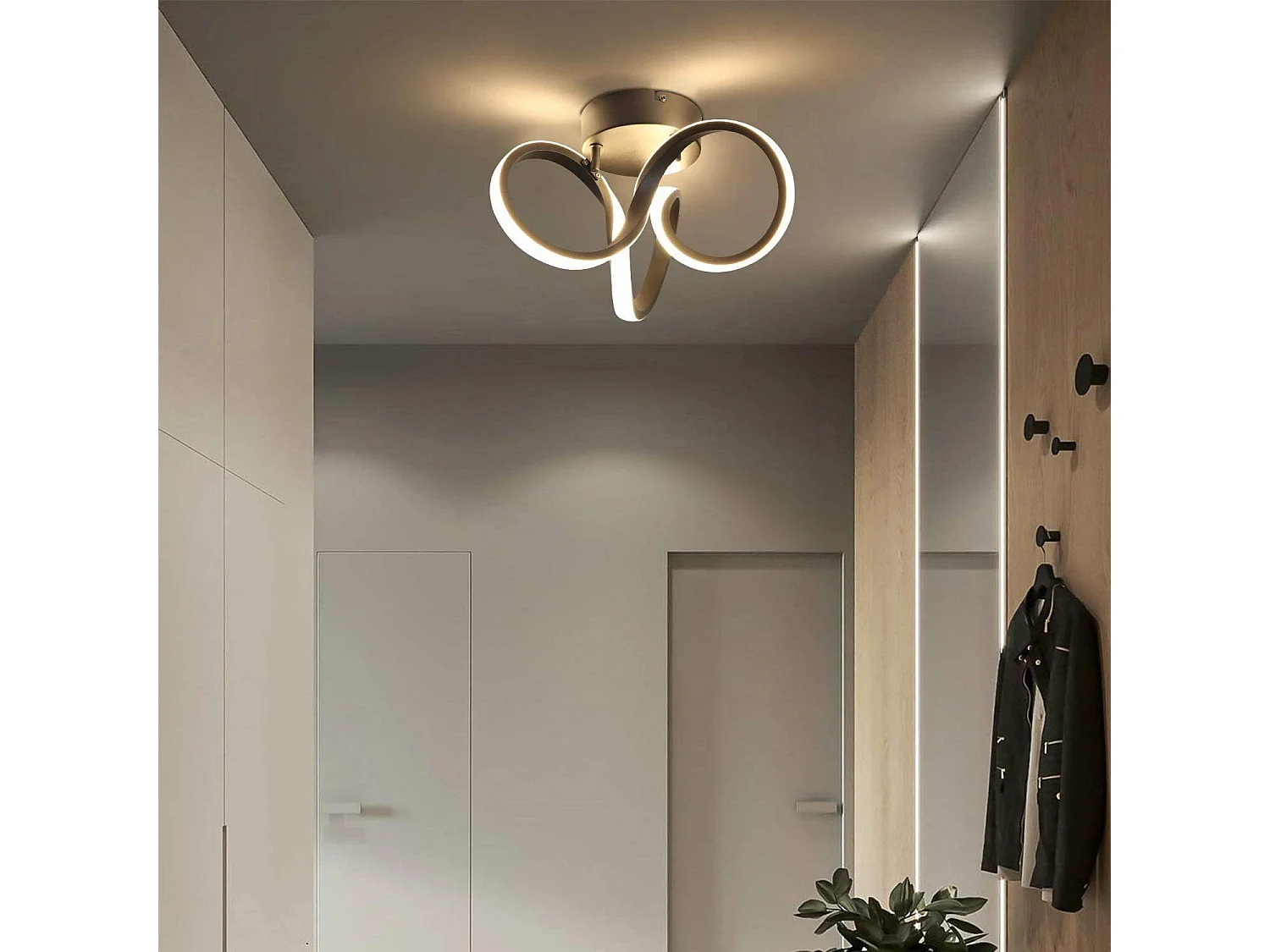 NETTLIFE LED Plafondlamp - zwart - 19W - 3000K warm wit - 31cm woonkamerlamp - voor hal | kantoor | studeerkamer