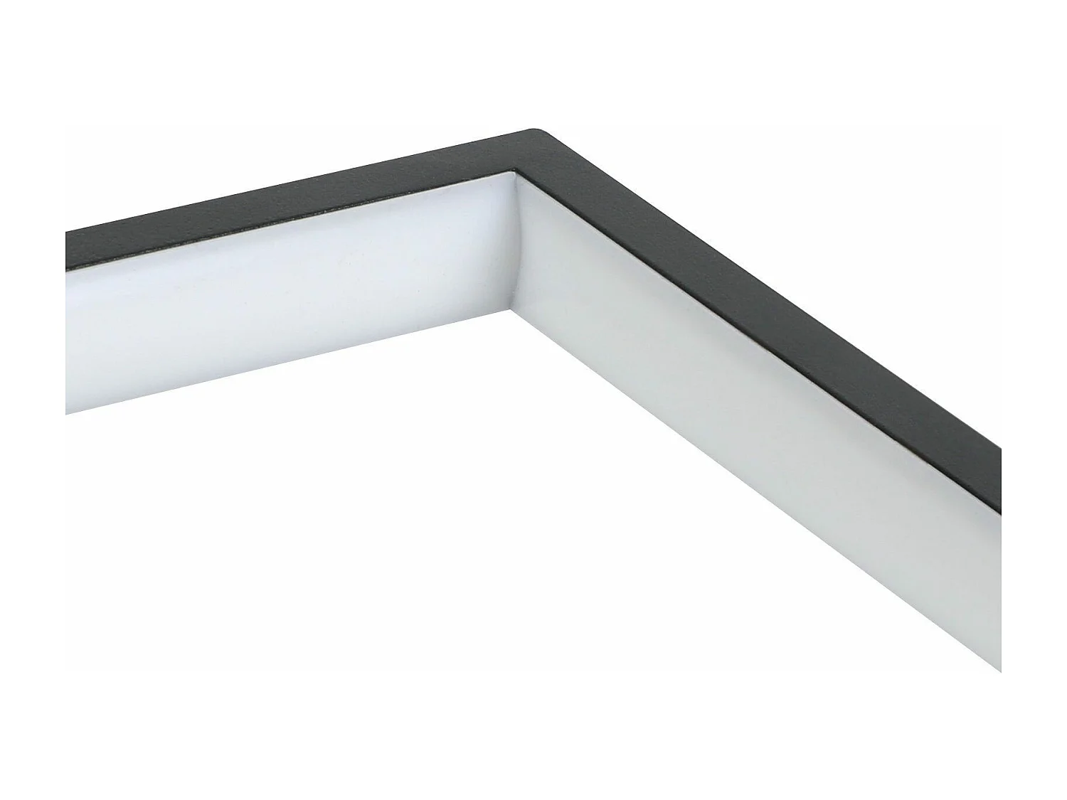 NETTLIFE Plafonnier LED Noir 80 cm Salon Moderne Dimmable avec Télécommande 48W Rectangle Design Métal pour Chambre Chambre d'Enfant