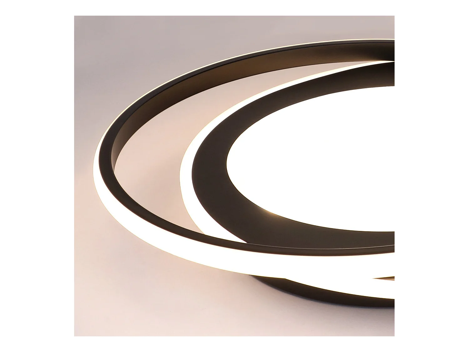 NETTLIFE Plafonnier LED Rond 66W Moderne Chambre Noir Dimmable avec Télécommande