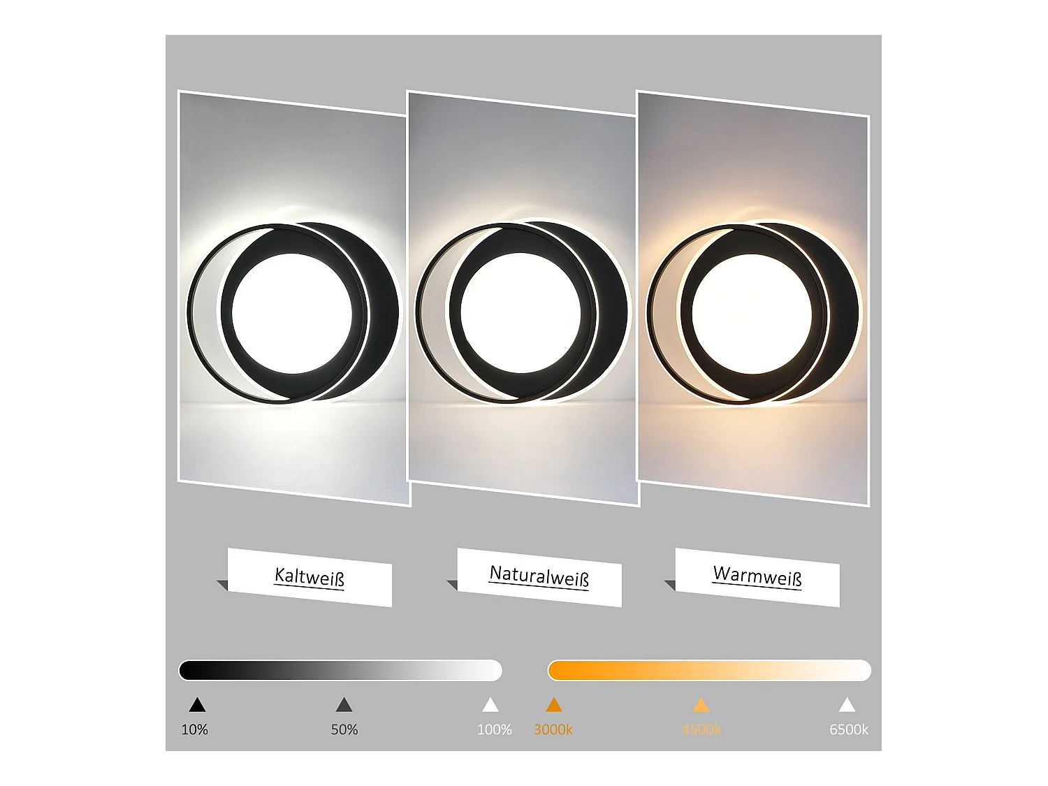 NETTLIFE Plafonnier LED Rond 66W Moderne Chambre Noir Dimmable avec Télécommande