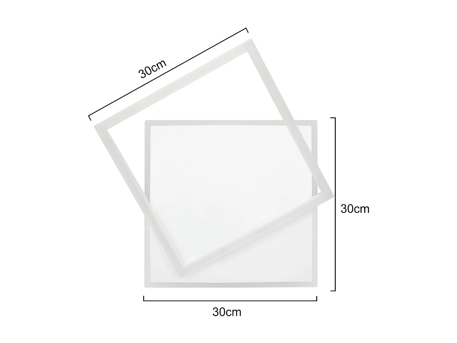 NETTLIFE LED-Deckenleuchte, Wohnzimmer-/Schlafzimmerlampe, dimmbar, mit Fernbedienung, 42 W, modernes Design, quadratisch, weißes Acryl, für die Küche