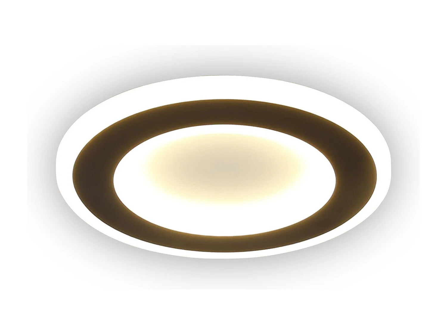 NETTLIFE Plafonnier LED 23 W Noir Ronde Moderne Blanc Chaud 24 cm Lampe de Chambre pour Cuisine Couloir Salon