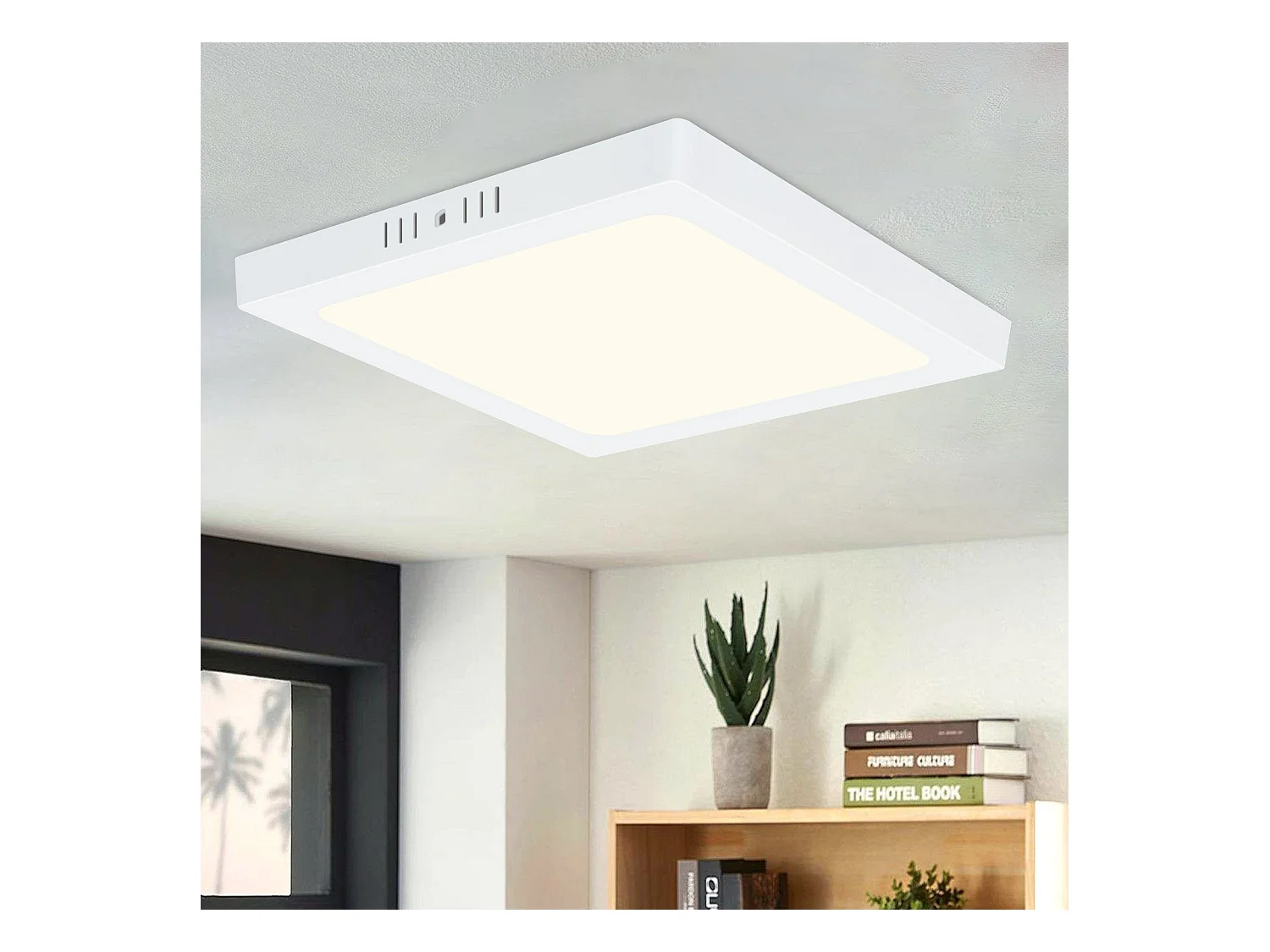 NETTLIFE Plafonnier LED 4000K 18W Blanc 23CM IP44 Lampe de Salle de Bain Chambre Lampe Moderne Carré Blanc Neutre Étanche pour Cuisine Bureau