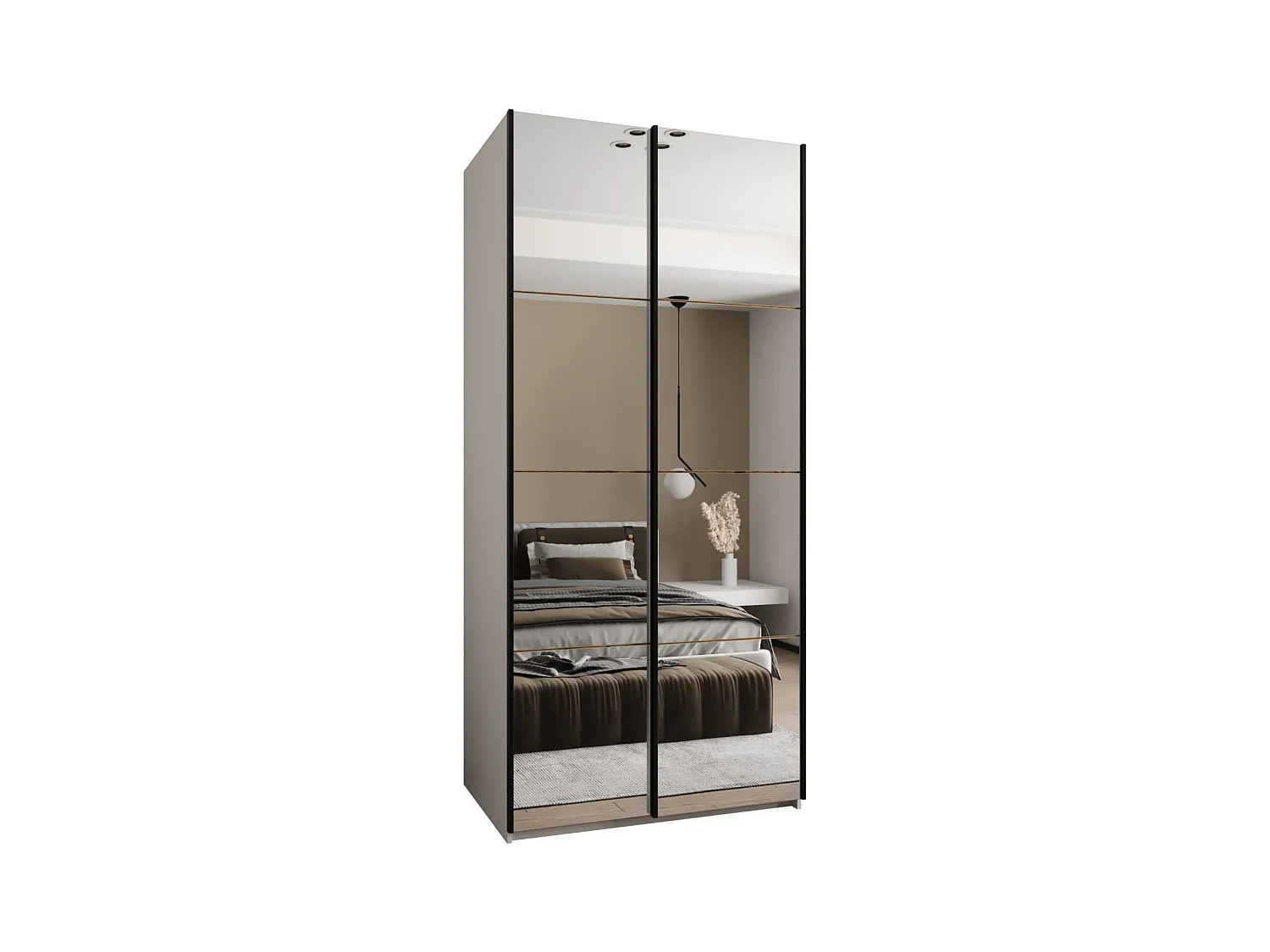 Armoire Lux 2 245,5/110/64 (Blanc/Artisan/Noir)
