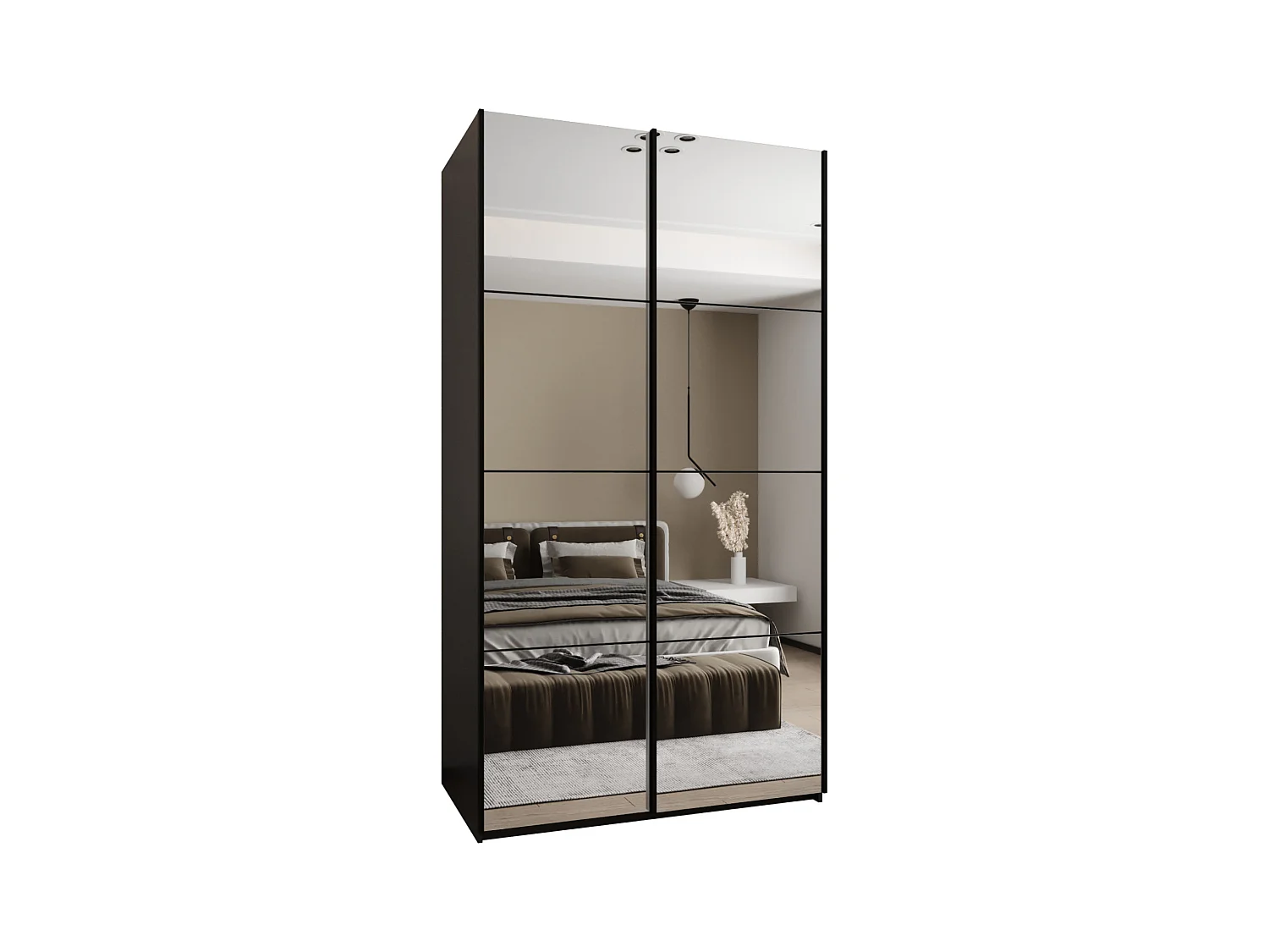 SCHWEBETÜRENSCHRANK Lux 2 245,5/130/64 (Schwarz/Schwarz/Schwarz)