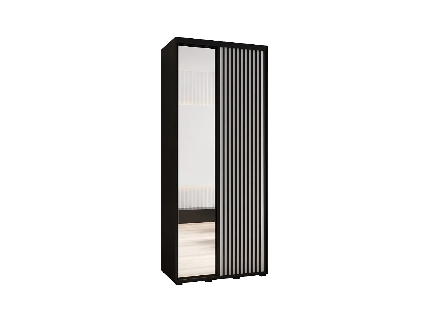 SCHWEBETÜRENSCHRANK LANKO 2 235,2/120/45 2-türig (Schwarz/Weiß)