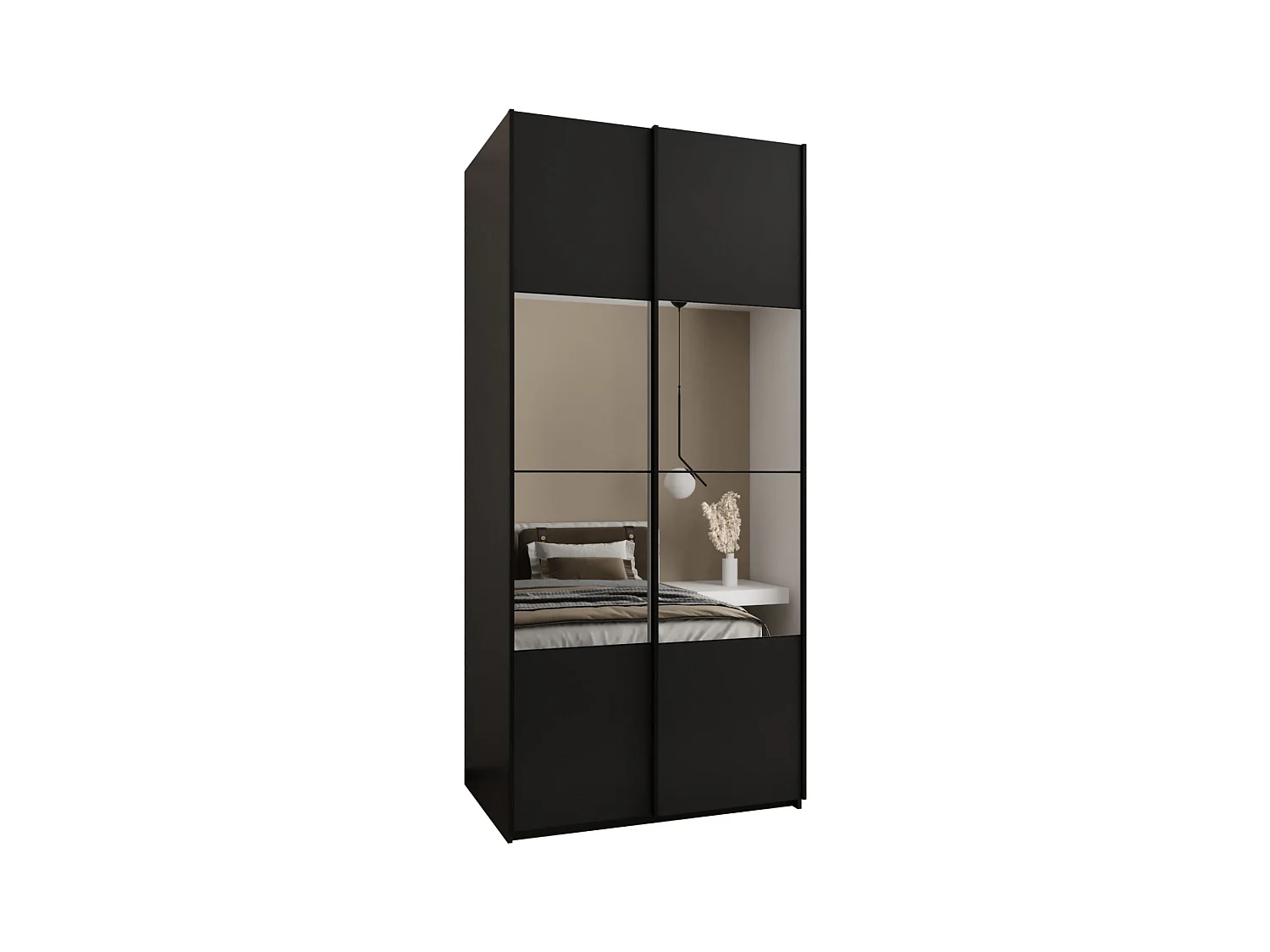 Armoire Lux 4 245,5/120/64 (Noir/Noir/Noir)
