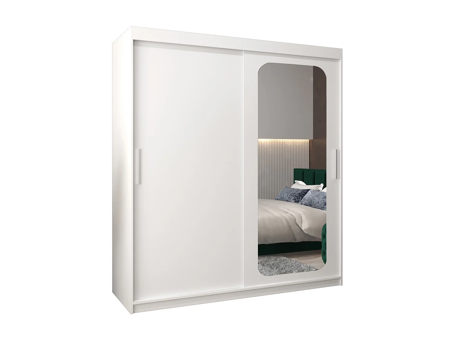 ARMADIO PROMO T2 AD ANTE SCORREVOLI 200/180/62 2 porte (Bianco/Bianco)
