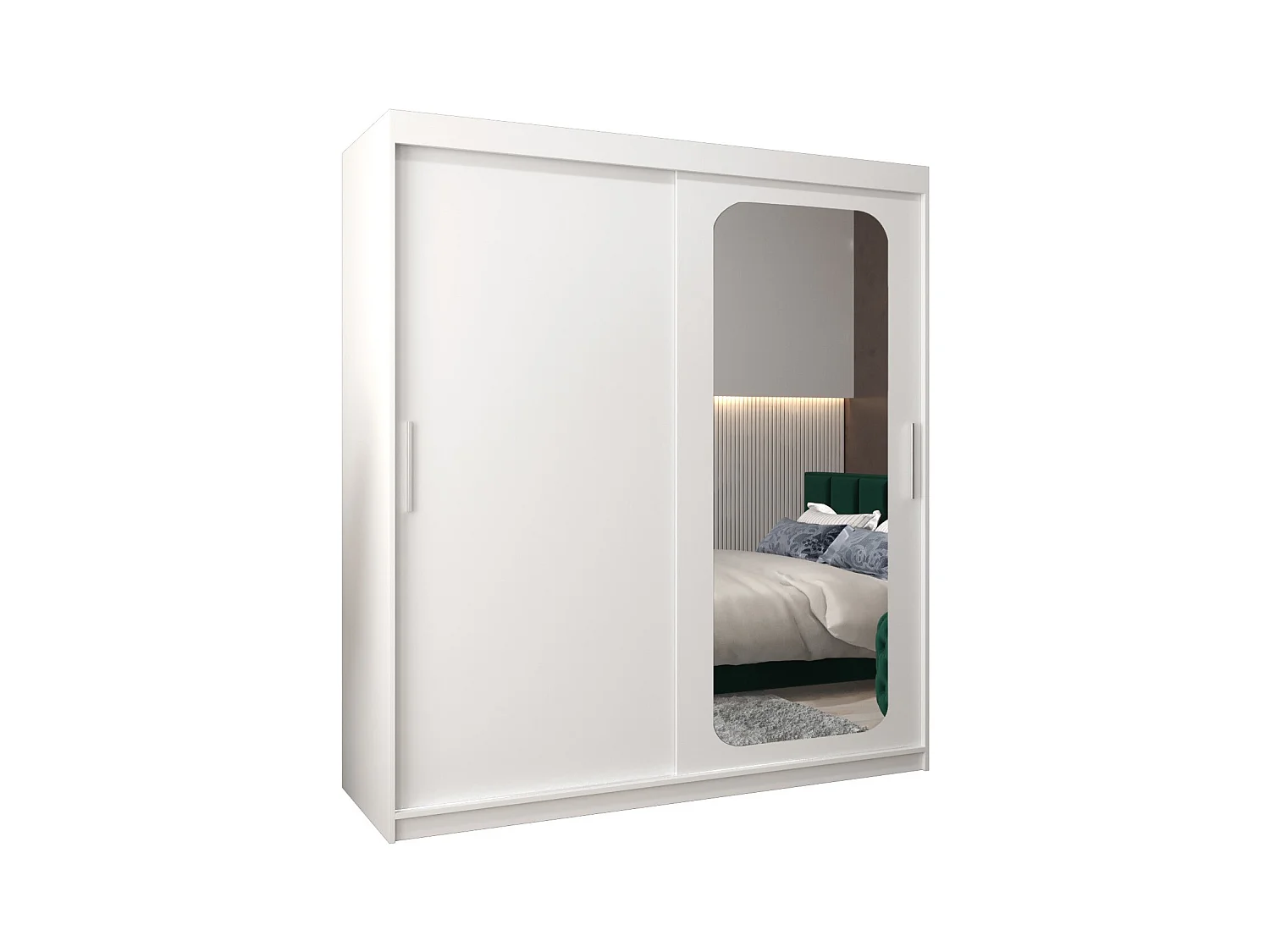 SCHWEBETÜRENSCHRANK PROMO T2 200/180/62 2-türig (Weiß/Weiß)