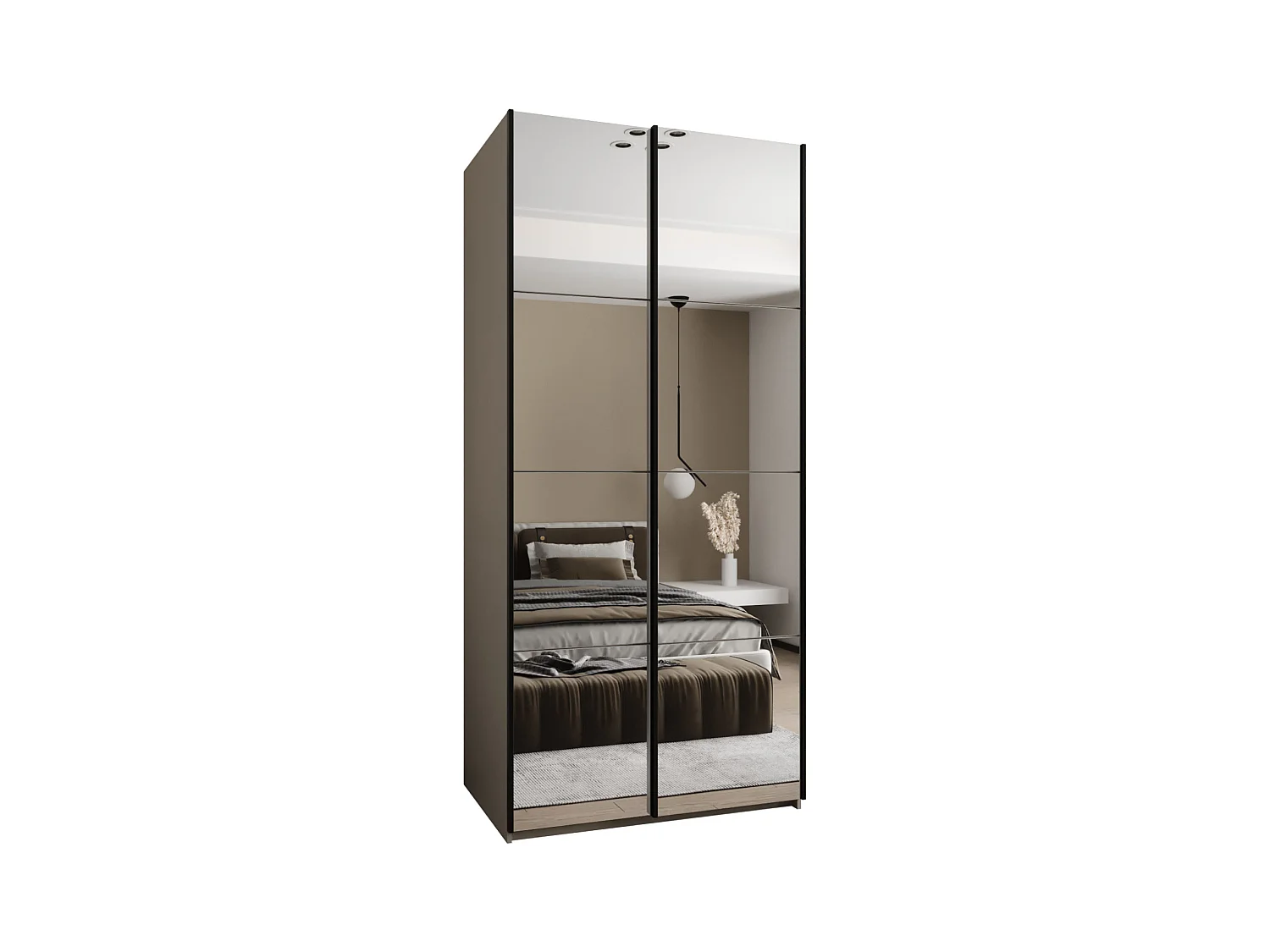 Armoire Lux 2 245,5/110/64 (Cachemire/Cachemire/Noir)