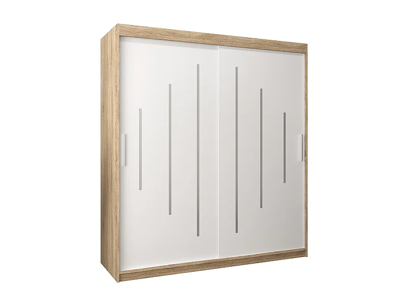 ARMOIRE YORK À PORTES COULISSANTES 200/180/62 2 Portes (Sonoma/Blanc)