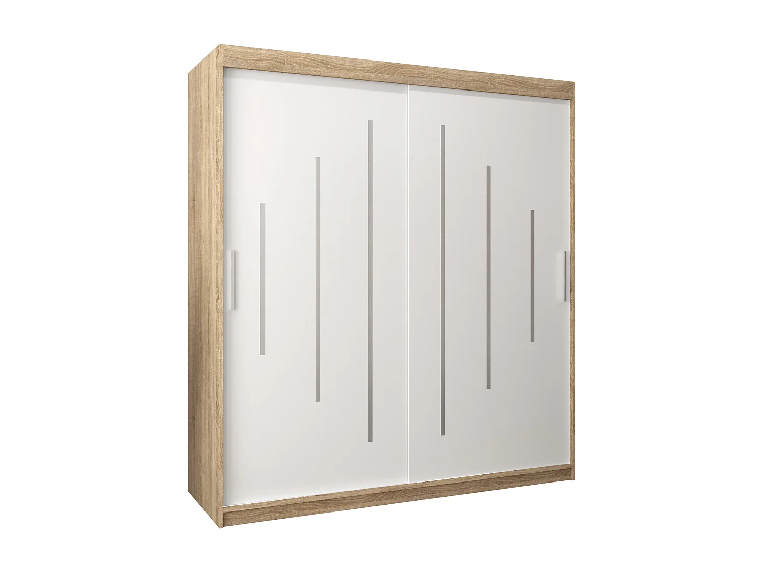 SCHWEBETÜRENSCHRANK YORK 200/180/62 2-türig (Sonoma/Weiß)