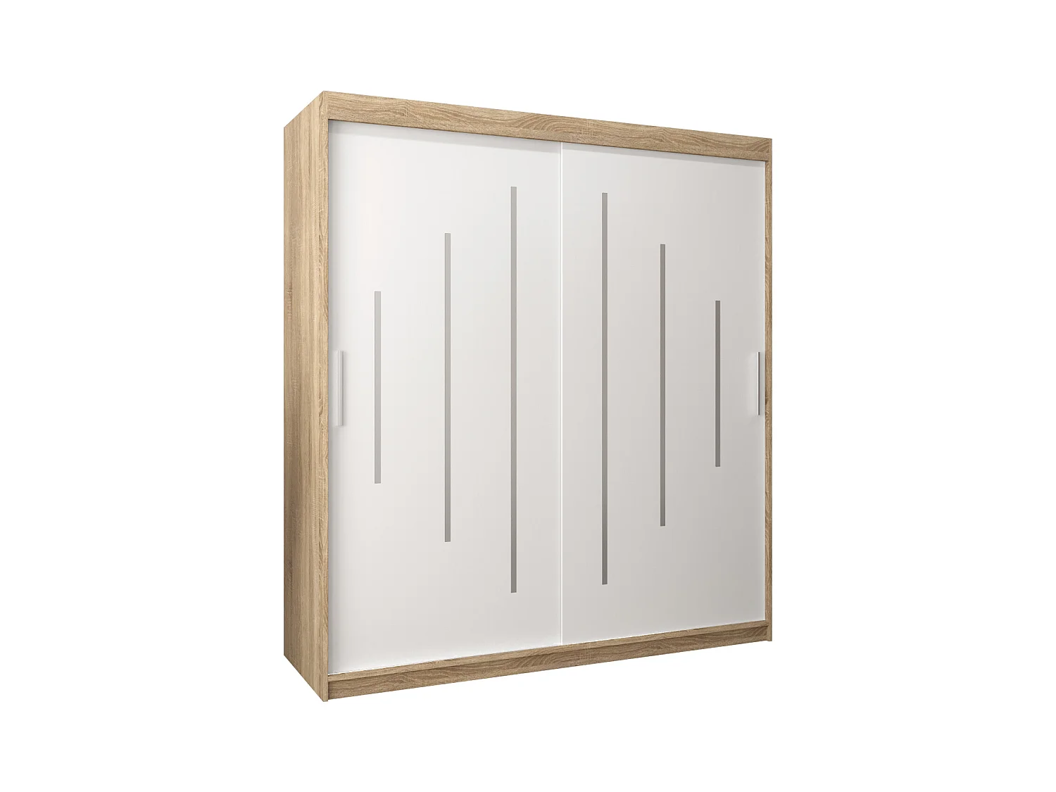 ARMOIRE YORK À PORTES COULISSANTES 200/180/62 2 Portes (Sonoma/Blanc)