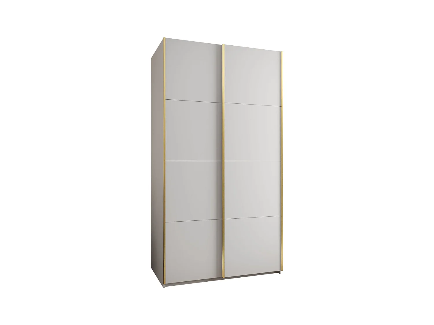 KLEDINGKAST MET SCHUIFDEUREN Lux 1 245,5/140/64 (Wit/Wit/Goud)