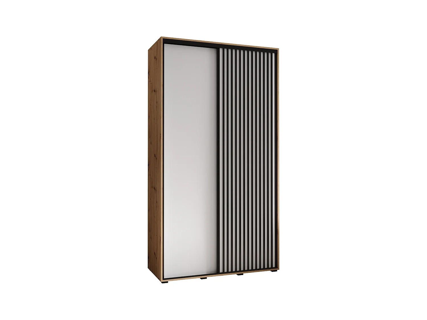 ARMOIRE LANKO 1 À PORTES COULISSANTES 235,2/130/45 2 Portes (Artisan/Blanc)