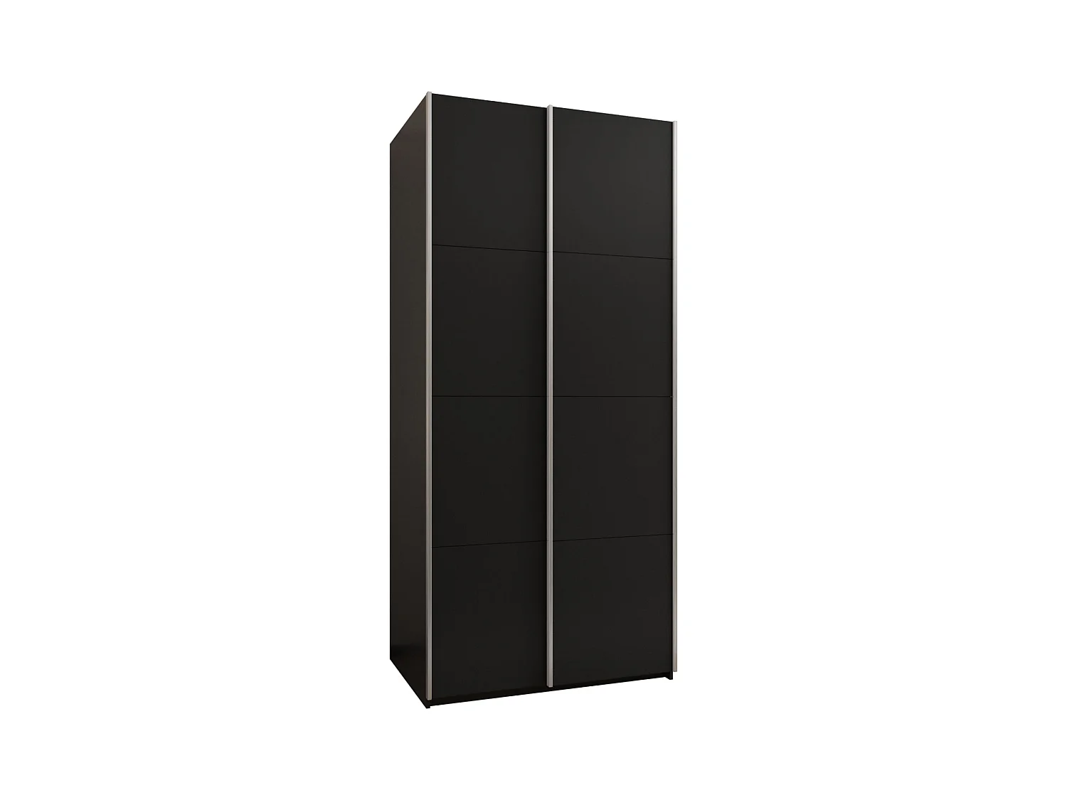 KLEDINGKAST MET SCHUIFDEUREN Lux 1 245,5/100/64 (Zwart/Zwart/Zilver)