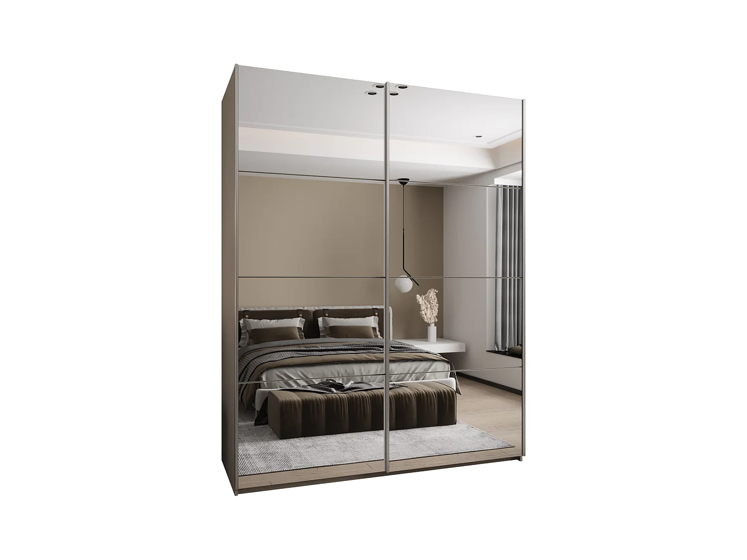 Armoire Lux 2 245,5/200/64 (Cachemire/Cachemire/Argent)