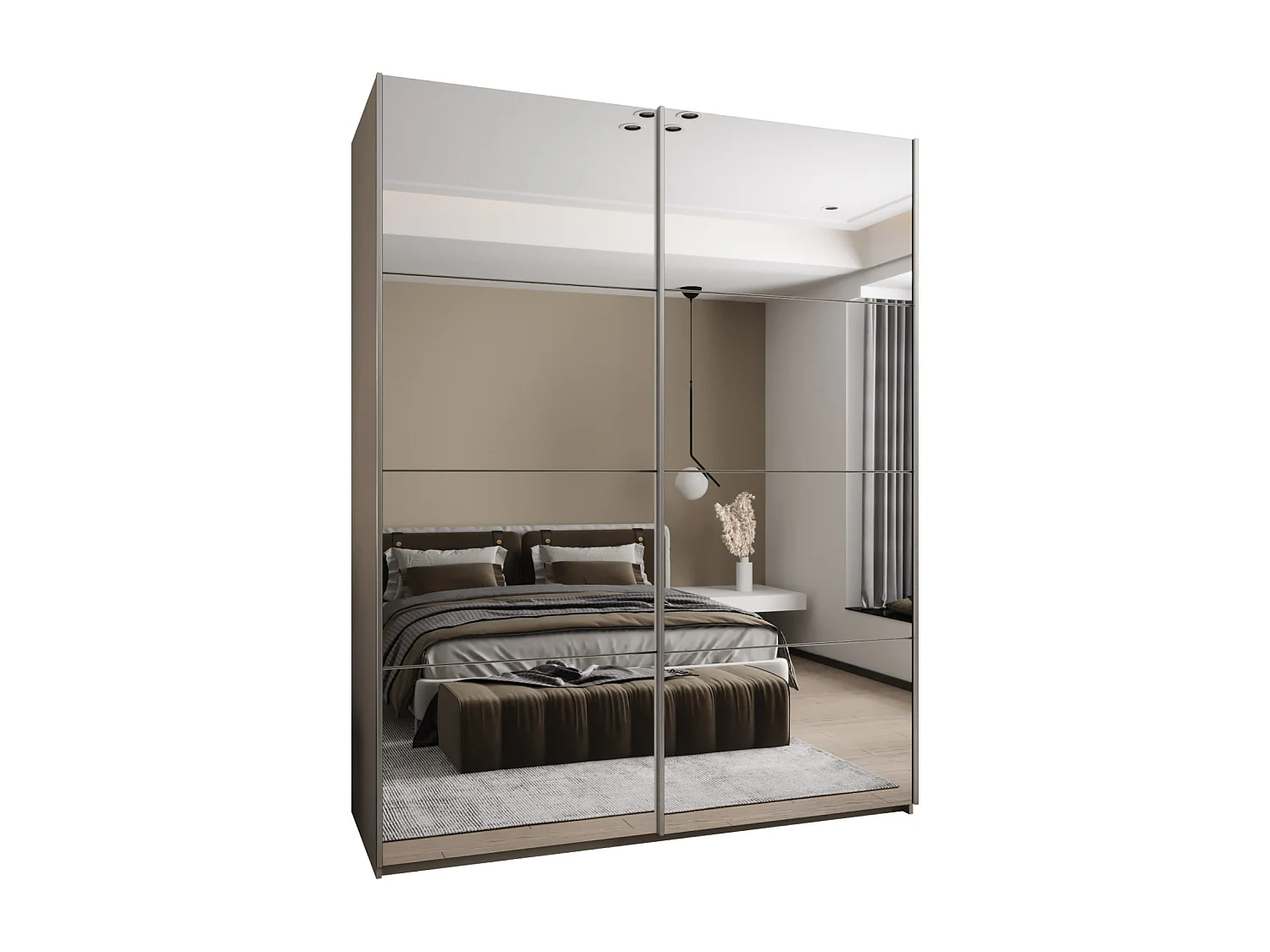 Armoire Lux 2 245,5/200/64 (Cachemire/Cachemire/Argent)