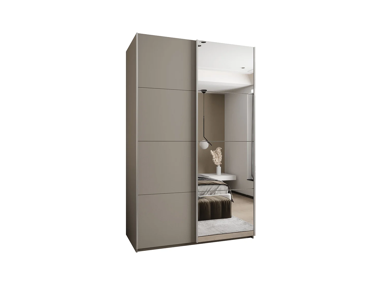 Armadio Lux 3 245,5/160/64 (Cachemire/Cachemire/Argento)