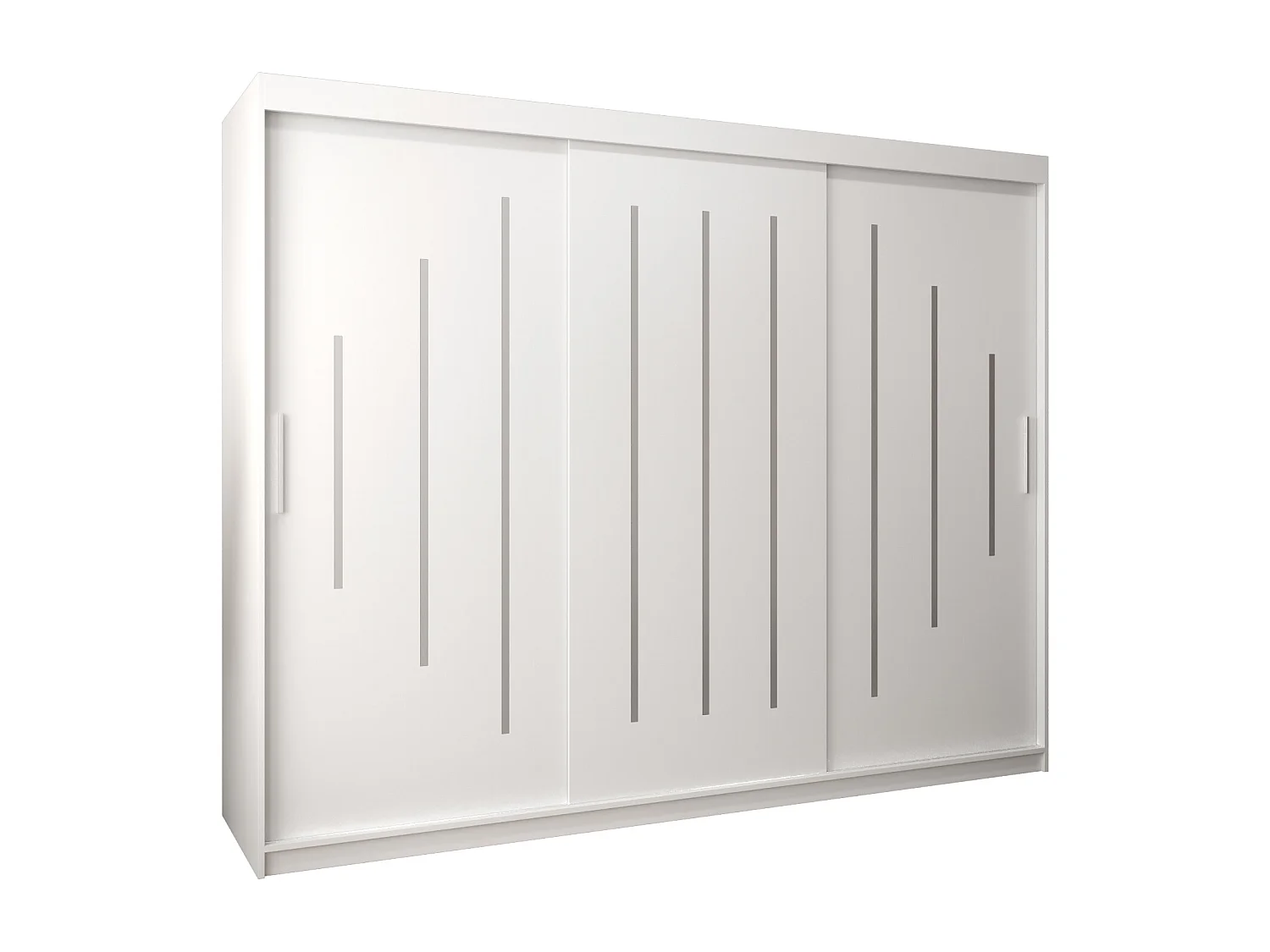 ARMOIRE YORK À PORTES COULISSANTES 200/250/62 3 Portes (Blanc/Blanc)