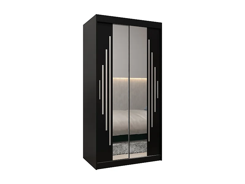 SCHWEBETÜRENSCHRANK YORK 1 200/100/62 2-türig (Schwarz/Schwarz)