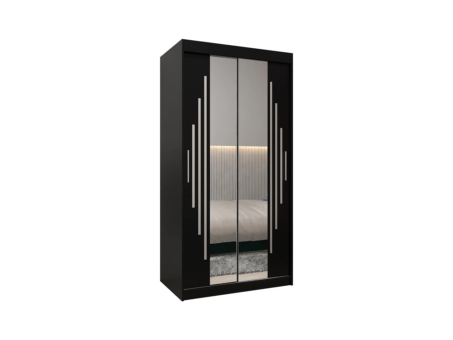 SCHWEBETÜRENSCHRANK YORK 1 200/100/62 2-türig (Schwarz/Schwarz)