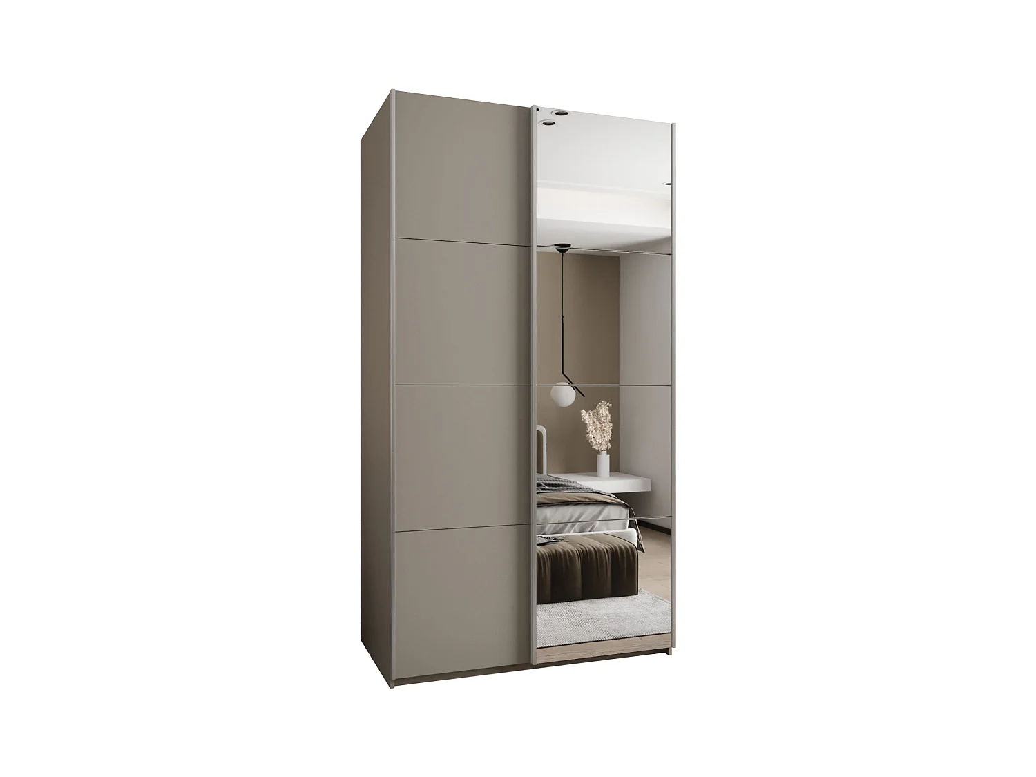 SCHWEBETÜRENSCHRANK Lux 3 245,5/140/64 (Kaschmir/Kaschmir/Silber)