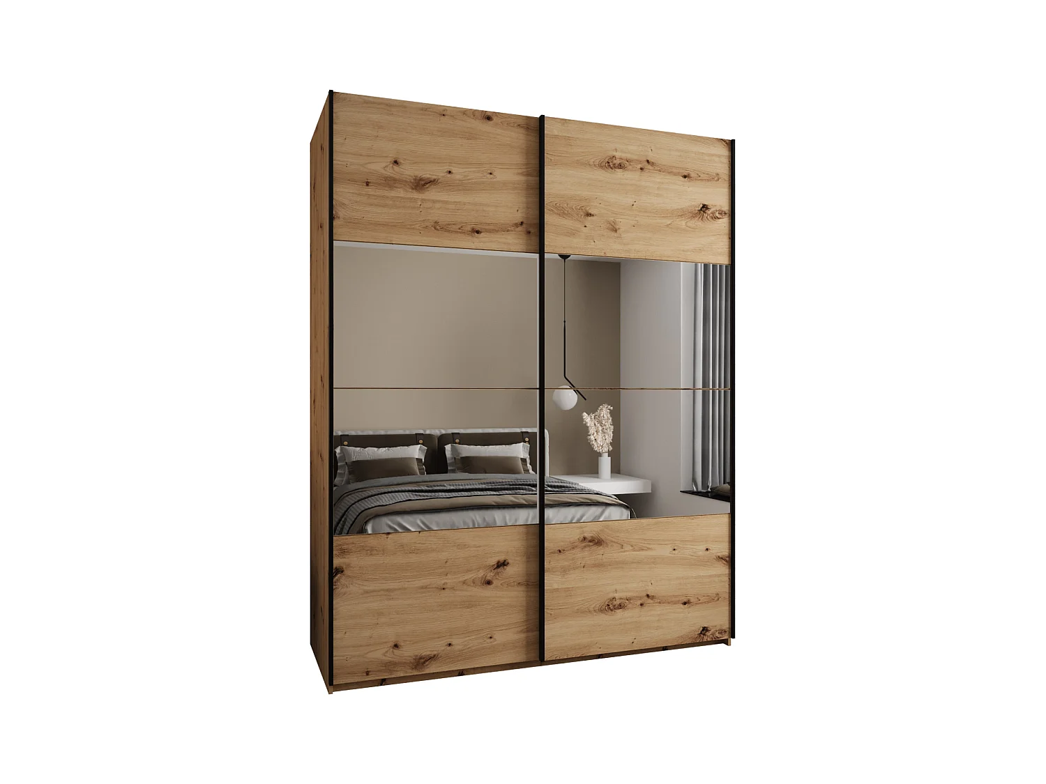 Armoire Lux 4 245,5/200/64 (Artisan/Artisan/Noir)