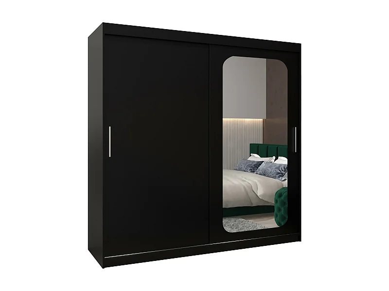 SCHWEBETÜRENSCHRANK PROMO T2 200/200/62 2-türig (Schwarz/Schwarz)