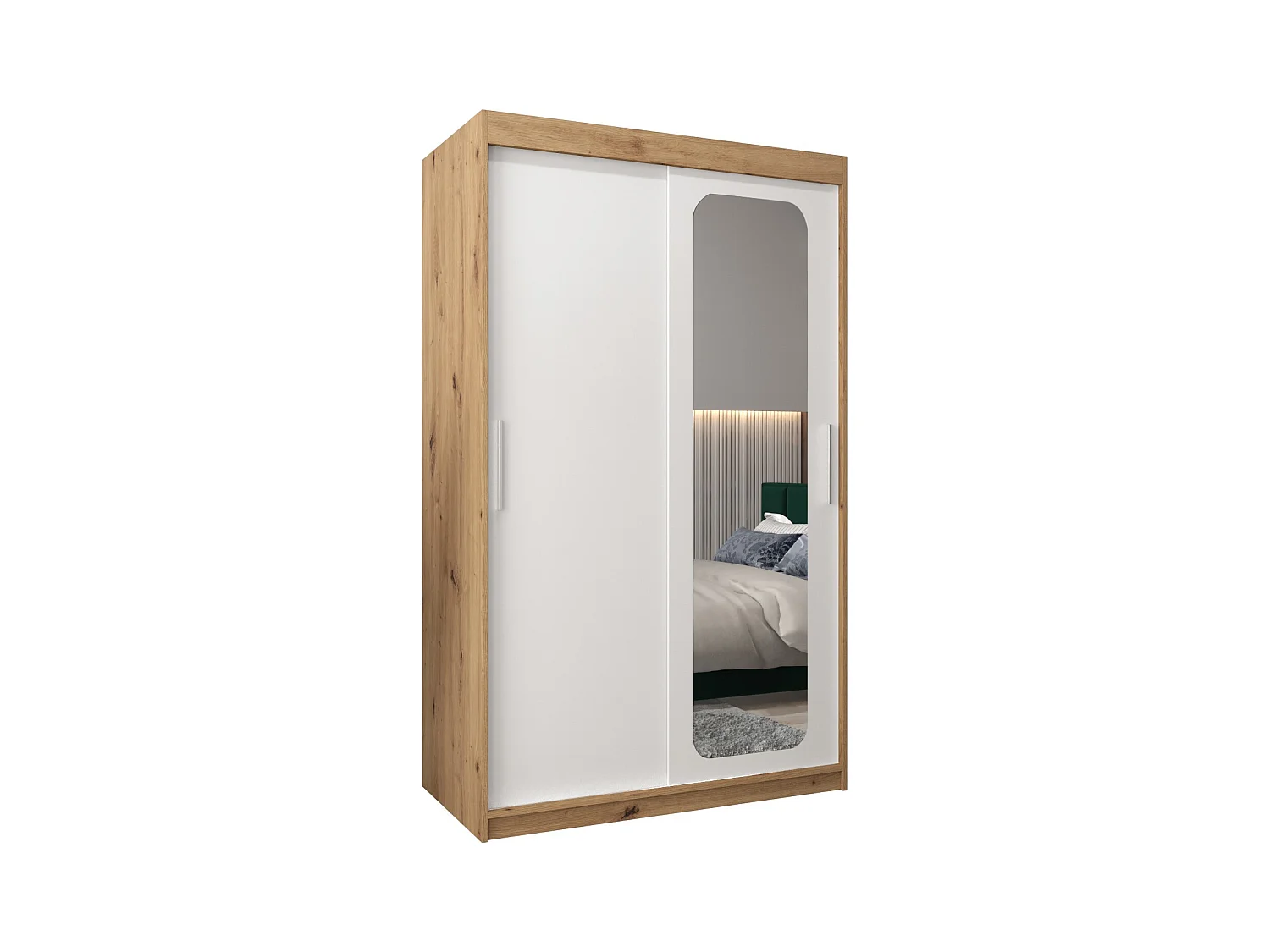 SCHWEBETÜRENSCHRANK PROMO T2 200/120/62 2-türig (Artisan/Weiß)