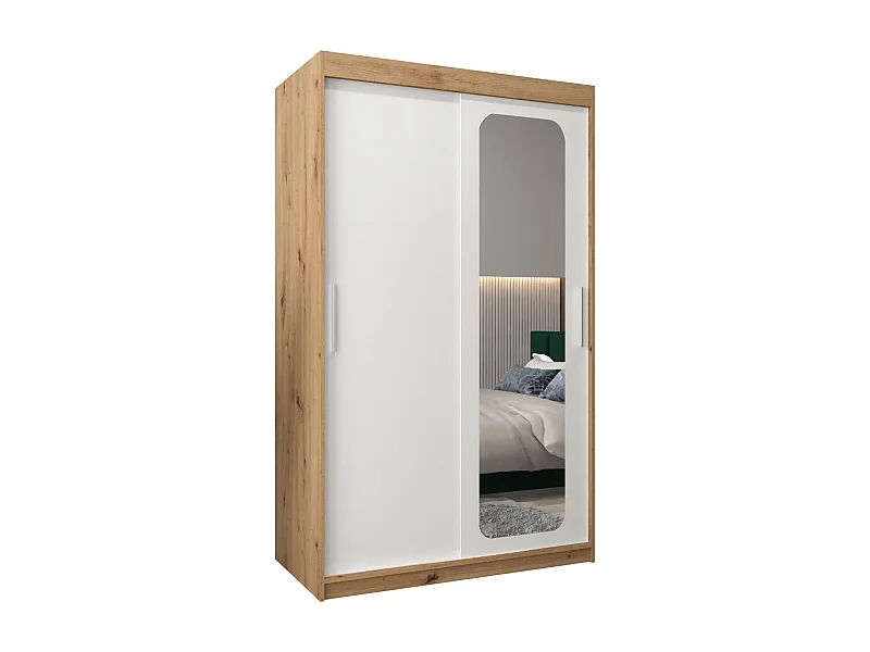 ARMOIRE PROMO T2 À PORTES COULISSANTES 200/120/62 2 Portes (Artisan/Blanc)