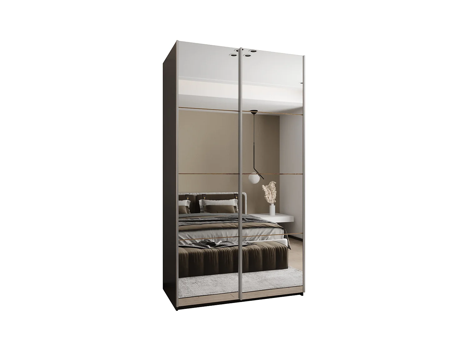Armoire Lux 2 245,5/140/64 (Noir/Artisan/Argent)