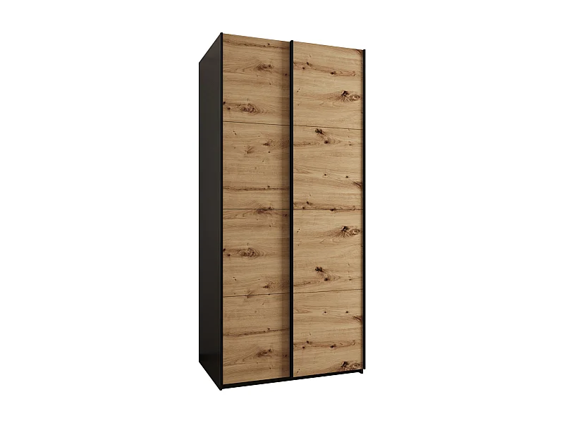 KLEDINGKAST MET SCHUIFDEUREN Lux 1 245,5/100/64 (Zwart/Artisan/Zwart)