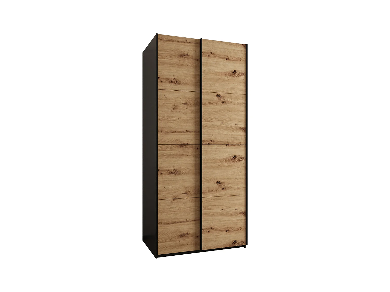 Armoire Lux 1 245,5/100/64 (Noir/Artisan/Noir)
