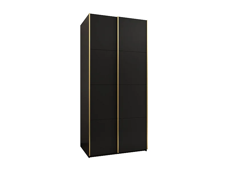 SCHWEBETÜRENSCHRANK Lux 1 245,5/110/64 (Schwarz/Schwarz/Gold)