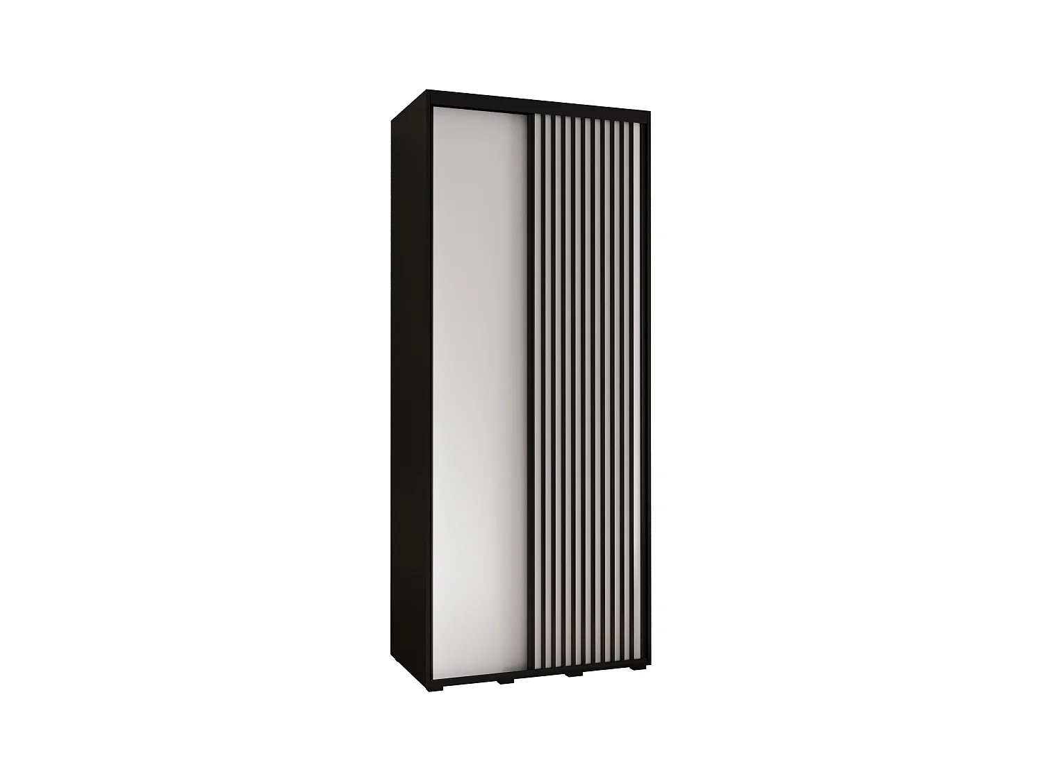ARMOIRE LANKO 1 À PORTES COULISSANTES 235,2/100/45 2 Portes (Noir/Blanc)
